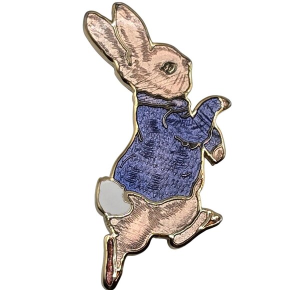 World of Peter Rabbit by Beatrix Potter Ann. Pin Brooch 22GP Fine Enamel Fish - Picture 5 of 14